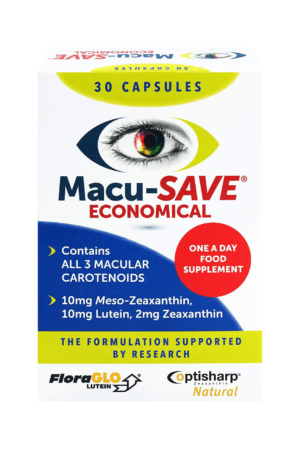 Macu-SAVE Food Supplement for Macular Health with Meso-Zeaxanthin-Lutein and Zeaxanthin – 90 Capsules