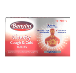 Benylin Chesty Cough & Cold Tablets – 16 Tablets